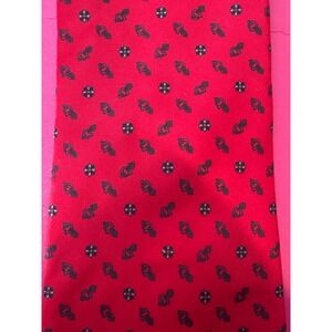 Vintage Paco Rabanne Paris Mens Red 100% Silk Geometric Medallion Tie Retro Luxe